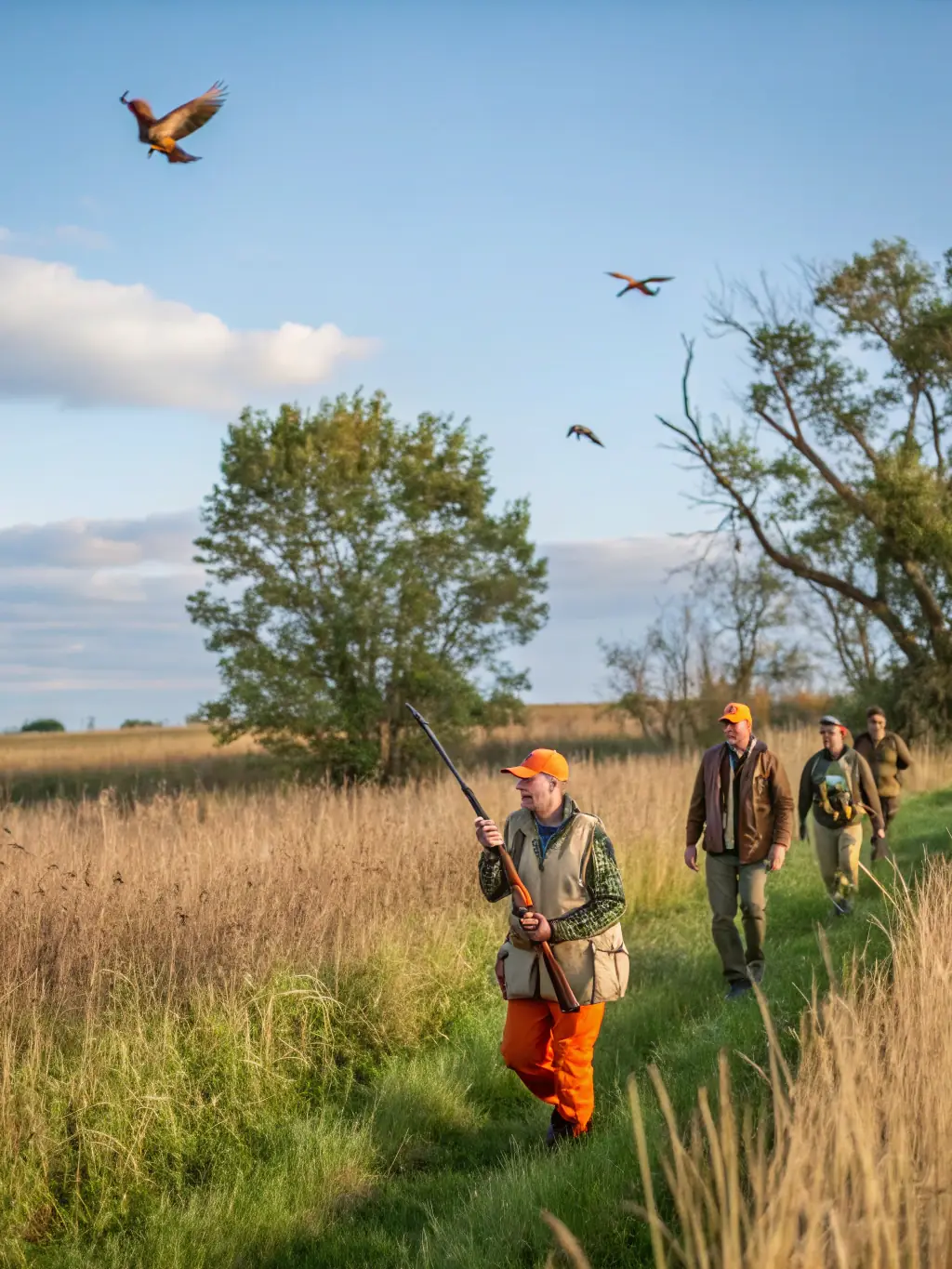 Image showing SCCF members engaging in a pheasant hunting activity, emphasizing the sporting aspect and camaraderie within the organization.