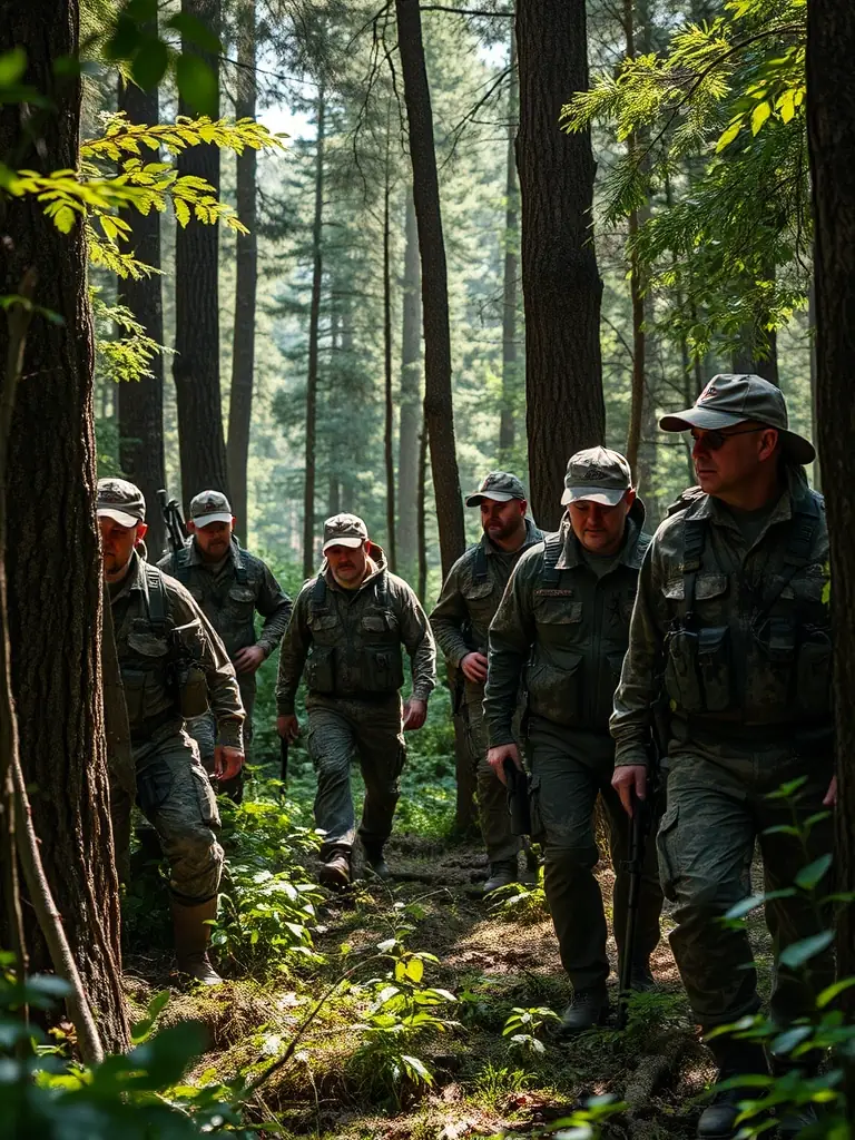A photograph of SCCF members participating in a wildlife census, documenting the local deer population in the forests surrounding Flavin.